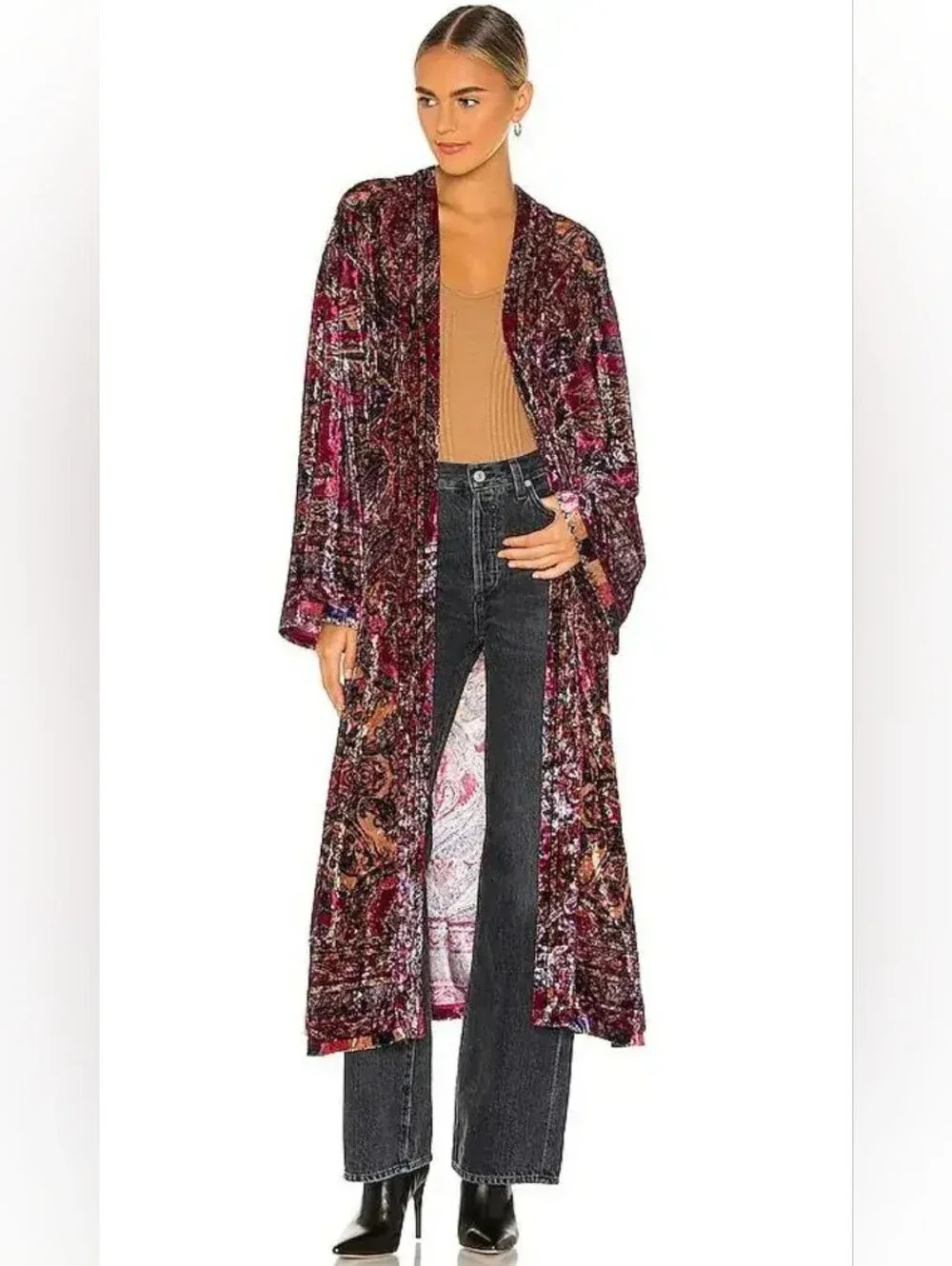 Free People Intimately Enchanted Velvet Robe Size S